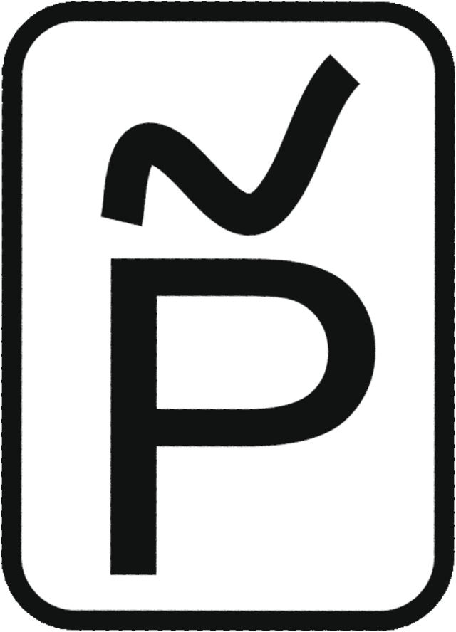 Logo Preussensteig ein schwarzes P auf weissem Grund